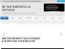 Tablet Screenshot of bckickboxing.com